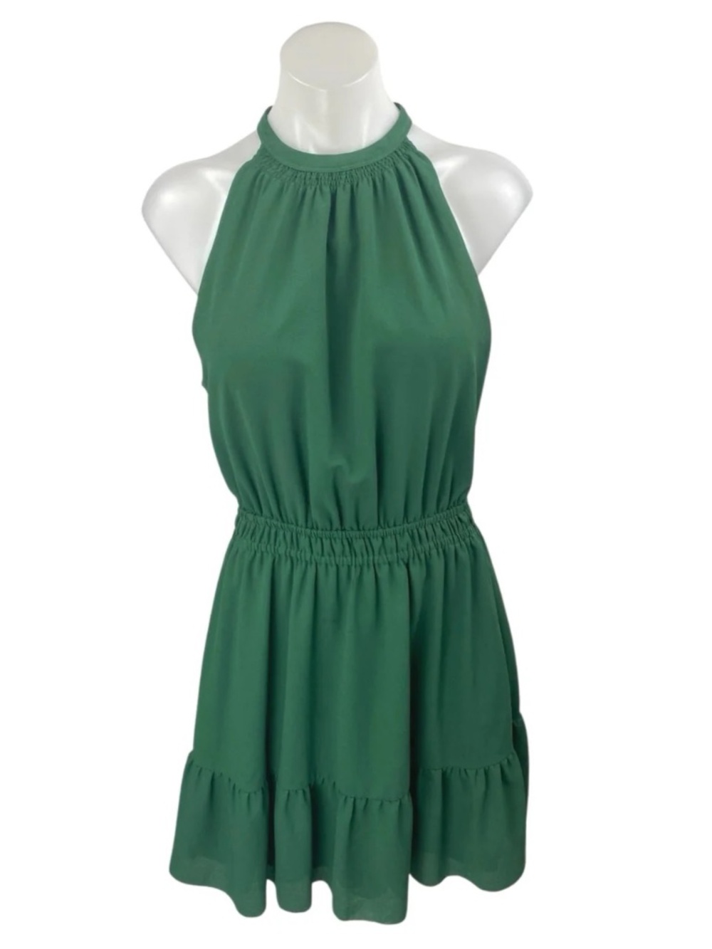 Aritzia Wilfred Fairycore Romantic Keyhole Ruffle Tiered Kelly Green Dress Small